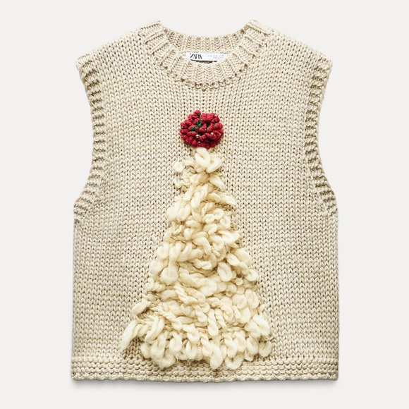 Zara | Sweaters | Zara Christmas Tree Knit Sweater Vest | Poshmark